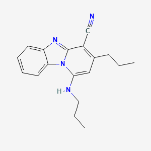 molecular formula C18H20N4 B2712012 3-Propyl-1-(propylamino)pyrido[1,2-a]benzimidazole-4-carbonitrile CAS No. 844836-34-6