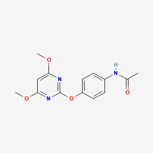 molecular formula C14H15N3O4 B2712014 N-{4-[(4,6-二甲氧基-2-嘧啶基)氧基]苯基}乙酰胺 CAS No. 329699-64-1