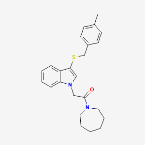 molecular formula C24H28N2OS B2712025 1-(2-azepan-1-yl-2-oxoethyl)-3-[(4-methylbenzyl)thio]-1H-indole CAS No. 878054-95-6