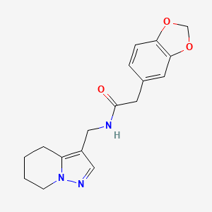 molecular formula C17H19N3O3 B2712026 2-(benzo[d][1,3]dioxol-5-yl)-N-((4,5,6,7-tetrahydropyrazolo[1,5-a]pyridin-3-yl)methyl)acetamide CAS No. 2034266-26-5