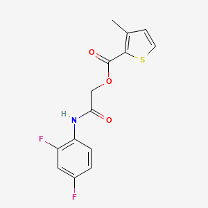 molecular formula C14H11F2NO3S B2712028 2-((2,4-Difluorophenyl)amino)-2-oxoethyl 3-methylthiophene-2-carboxylate CAS No. 387853-75-0