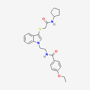 molecular formula C26H31N3O3S B2712029 N-[2-[3-[2-(cyclopentylamino)-2-oxoethyl]sulfanylindol-1-yl]ethyl]-4-ethoxybenzamide CAS No. 862826-36-6