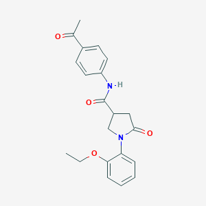 molecular formula C21H22N2O4 B271203 N-(4-acetylphenyl)-1-(2-ethoxyphenyl)-5-oxopyrrolidine-3-carboxamide 