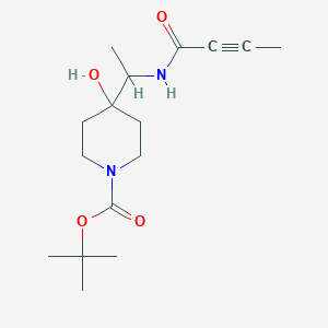 molecular formula C16H26N2O4 B2712049 Tert-butyl 4-[1-(but-2-ynoylamino)ethyl]-4-hydroxypiperidine-1-carboxylate CAS No. 2411199-01-2