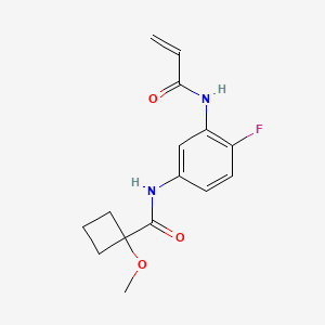 N-[4-Fluoro-3-(prop-2-enoylamino)phenyl]-1-methoxycyclobutane-1-carboxamide