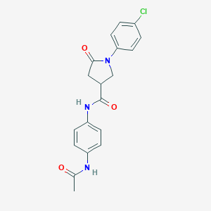 molecular formula C19H18ClN3O3 B271206 N-(4-acetamidophenyl)-1-(4-chlorophenyl)-5-oxopyrrolidine-3-carboxamide 