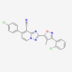 7-(4-Chlorophenyl)-2-[3-(2-chlorophenyl)-4-methyl-1,2-oxazol-5-yl]-[1,2,4]triazolo[1,5-a]pyridine-8-carbonitrile