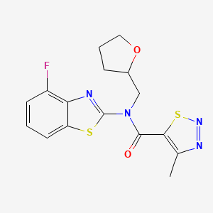 N-(4-fluorobenzo[d]thiazol-2-yl)-4-methyl-N-((tetrahydrofuran-2-yl)methyl)-1,2,3-thiadiazole-5-carboxamide