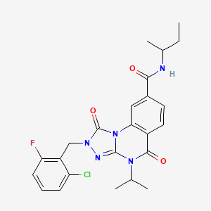 N-(sec-butyl)-2-(2-chloro-6-fluorobenzyl)-4-isopropyl-1,5-dioxo-1,2,4,5-tetrahydro-[1,2,4]triazolo[4,3-a]quinazoline-8-carboxamide