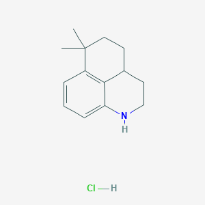 molecular formula C14H20ClN B2712081 6,6-二甲基-1,2,3,3a,4,5-六氢苯[de]喹啉;盐酸盐 CAS No. 2375267-74-4