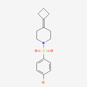 molecular formula C15H18BrNO2S B2712083 1-(4-Bromophenyl)sulfonyl-4-cyclobutylidenepiperidine CAS No. 2320474-02-8