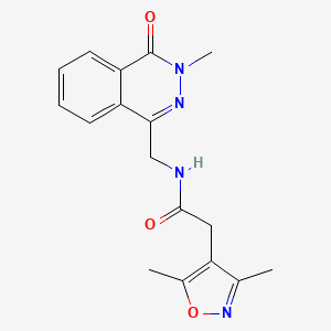 molecular formula C17H18N4O3 B2712091 2-(3,5-dimethylisoxazol-4-yl)-N-((3-methyl-4-oxo-3,4-dihydrophthalazin-1-yl)methyl)acetamide CAS No. 1396866-93-5