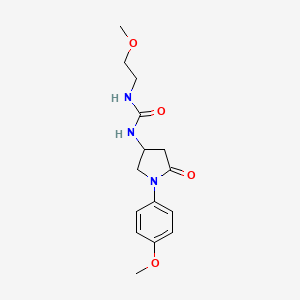 molecular formula C15H21N3O4 B2712094 1-(2-Methoxyethyl)-3-(1-(4-methoxyphenyl)-5-oxopyrrolidin-3-yl)urea CAS No. 878062-65-8