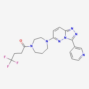 molecular formula C19H20F3N7O B2712097 4,4,4-Trifluoro-1-[4-(3-pyridin-3-yl-[1,2,4]triazolo[4,3-b]pyridazin-6-yl)-1,4-diazepan-1-yl]butan-1-one CAS No. 2380080-59-9