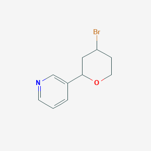 molecular formula C10H12BrNO B2712120 3-(4-Bromooxan-2-yl)pyridine CAS No. 1909337-25-2