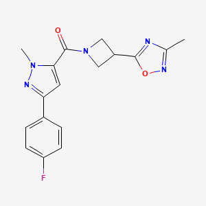 (3-(4-fluorophenyl)-1-methyl-1H-pyrazol-5-yl)(3-(3-methyl-1,2,4-oxadiazol-5-yl)azetidin-1-yl)methanone