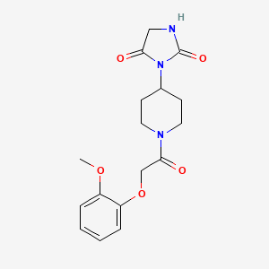 molecular formula C17H21N3O5 B2712128 3-(1-(2-(2-Methoxyphenoxy)acetyl)piperidin-4-yl)imidazolidine-2,4-dione CAS No. 2034427-68-2