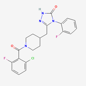 3-((1-(2-chloro-6-fluorobenzoyl)piperidin-4-yl)methyl)-4-(2-fluorophenyl)-1H-1,2,4-triazol-5(4H)-one