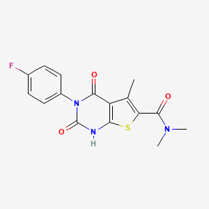 molecular formula C16H14FN3O3S B2712131 3-(4-fluorophenyl)-N,N,5-trimethyl-2,4-dioxo-1H-thieno[2,3-d]pyrimidine-6-carboxamide CAS No. 892277-48-4