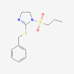 molecular formula C13H18N2O2S2 B2712133 2-苄基硫醚-1-丙基磺酰-4,5-二氢咪唑 CAS No. 868216-58-4