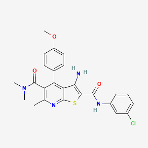 3-amino-N2-(3-chlorophenyl)-4-(4-methoxyphenyl)-N5,N5,6-trimethylthieno[2,3-b]pyridine-2,5-dicarboxamide