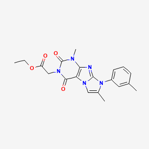ethyl 2-(1,7-dimethyl-2,4-dioxo-8-(m-tolyl)-1H-imidazo[2,1-f]purin-3(2H,4H,8H)-yl)acetate