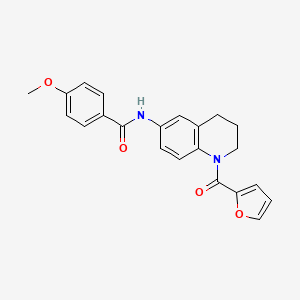 molecular formula C22H20N2O4 B2712147 N-[1-(2-furoyl)-1,2,3,4-tetrahydroquinolin-6-yl]-4-methoxybenzamide CAS No. 946367-31-3