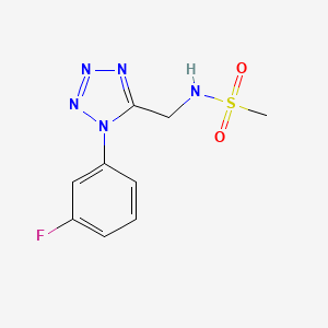 molecular formula C9H10FN5O2S B2712150 N-((1-(3-fluorophenyl)-1H-tetrazol-5-yl)methyl)methanesulfonamide CAS No. 920466-56-4