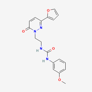 molecular formula C18H18N4O4 B2712157 1-(2-(3-(furan-2-yl)-6-oxopyridazin-1(6H)-yl)ethyl)-3-(3-methoxyphenyl)urea CAS No. 1020975-05-6