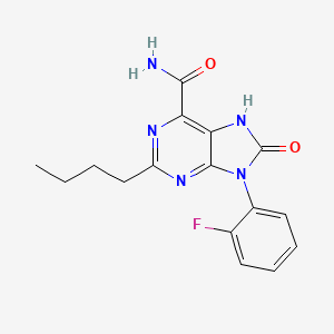 molecular formula C16H16FN5O2 B2712159 2-butyl-9-(2-fluorophenyl)-8-oxo-8,9-dihydro-7H-purine-6-carboxamide CAS No. 900010-40-4