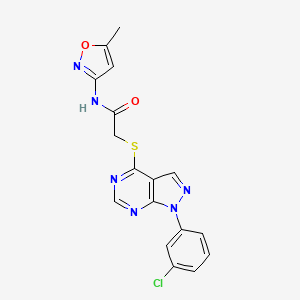 2-((1-(3-chlorophenyl)-1H-pyrazolo[3,4-d]pyrimidin-4-yl)thio)-N-(5-methylisoxazol-3-yl)acetamide