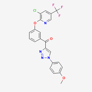 [3-[3-Chloro-5-(trifluoromethyl)pyridin-2-yl]oxyphenyl]-[1-(4-methoxyphenyl)triazol-4-yl]methanone