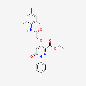 molecular formula C25H27N3O5 B2712173 Ethyl 4-(2-(mesitylamino)-2-oxoethoxy)-6-oxo-1-(p-tolyl)-1,6-dihydropyridazine-3-carboxylate CAS No. 899729-34-1