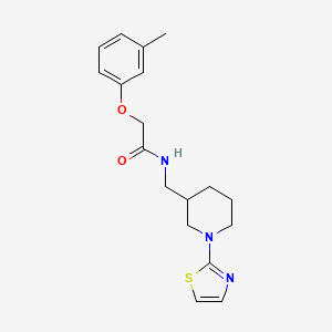 molecular formula C18H23N3O2S B2712175 N-((1-(thiazol-2-yl)piperidin-3-yl)methyl)-2-(m-tolyloxy)acetamide CAS No. 1705201-86-0