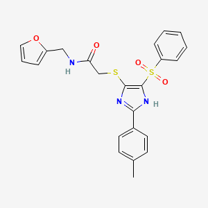 2-{[4-(benzenesulfonyl)-2-(4-methylphenyl)-1H-imidazol-5-yl]sulfanyl}-N-[(furan-2-yl)methyl]acetamide