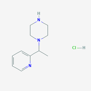 molecular formula C11H18ClN3 B2712182 1-(1-(吡啶-2-基)乙基)哌嗪盐酸盐 CAS No. 1185318-11-9