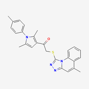 molecular formula C26H24N4OS B2712183 1-[2,5-二甲基-1-(4-甲基苯基)-1H-吡咯-3-基]-2-[(5-甲基[1,2,4]三唑并[4,3-a]喹啉-1-基)硫基]乙酮 CAS No. 307512-47-6