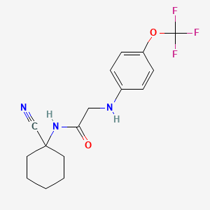 molecular formula C16H18F3N3O2 B2712190 N-(1-cyanocyclohexyl)-2-{[4-(trifluoromethoxy)phenyl]amino}acetamide CAS No. 1210994-20-9