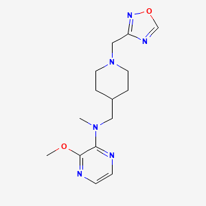 molecular formula C15H22N6O2 B2712195 3-Methoxy-N-methyl-N-[[1-(1,2,4-oxadiazol-3-ylmethyl)piperidin-4-yl]methyl]pyrazin-2-amine CAS No. 2380166-53-8