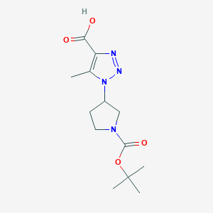 molecular formula C13H20N4O4 B2712197 1-{1-[(tert-butoxy)carbonyl]pyrrolidin-3-yl}-5-methyl-1H-1,2,3-triazole-4-carboxylic acid CAS No. 1334485-82-3
