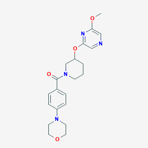 molecular formula C21H26N4O4 B2712199 (3-((6-Methoxypyrazin-2-yl)oxy)piperidin-1-yl)(4-morpholinophenyl)methanone CAS No. 2034581-49-0