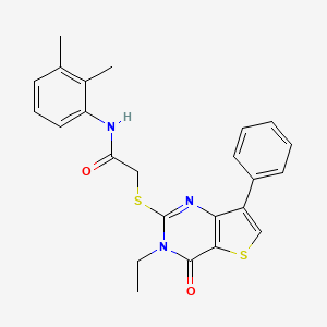 molecular formula C24H23N3O2S2 B2712210 N-(2,3-dimethylphenyl)-2-[(3-ethyl-4-oxo-7-phenyl-3,4-dihydrothieno[3,2-d]pyrimidin-2-yl)thio]acetamide CAS No. 1207051-73-7