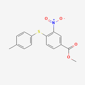 molecular formula C15H13NO4S B2712220 Methyl 4-[(4-methylphenyl)sulfanyl]-3-nitrobenzenecarboxylate CAS No. 50437-61-1