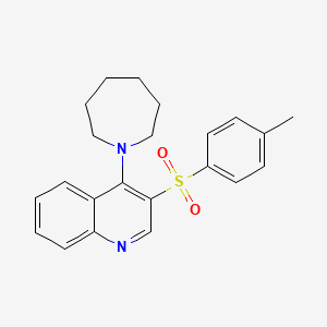 molecular formula C22H24N2O2S B2712221 4-(Azepan-1-yl)-3-(4-methylphenyl)sulfonylquinoline CAS No. 866847-30-5