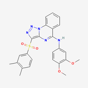 molecular formula C25H23N5O4S B2712223 N-(3,4-dimethoxyphenyl)-3-[(3,4-dimethylphenyl)sulfonyl][1,2,3]triazolo[1,5-a]quinazolin-5-amine CAS No. 872197-33-6