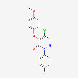 molecular formula C17H12ClFN2O3 B2712225 5-chloro-2-(4-fluorophenyl)-4-(4-methoxyphenoxy)-3(2H)-pyridazinone CAS No. 478049-35-3