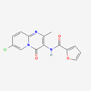 molecular formula C14H10ClN3O3 B2712230 N-(7-chloro-2-methyl-4-oxo-4H-pyrido[1,2-a]pyrimidin-3-yl)furan-2-carboxamide CAS No. 920487-65-6