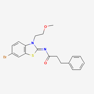 molecular formula C19H19BrN2O2S B2712232 (Z)-N-(6-bromo-3-(2-methoxyethyl)benzo[d]thiazol-2(3H)-ylidene)-3-phenylpropanamide CAS No. 864976-22-7