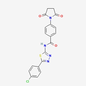 molecular formula C19H13ClN4O3S B2712236 N-(5-(4-氯苯基)-1,3,4-噻二唑-2-基)-4-(2,5-二氧代吡咯烷-1-基)苯甲酰胺 CAS No. 392242-23-8