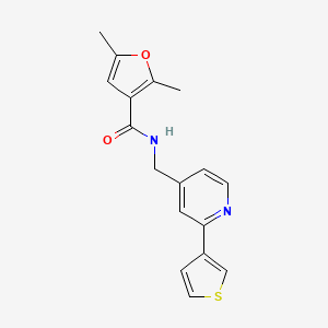 molecular formula C17H16N2O2S B2712241 2,5-二甲基-N-((2-(噻吩-3-基)吡啶-4-基)甲基)呋喃-3-甲酰胺 CAS No. 2034315-19-8